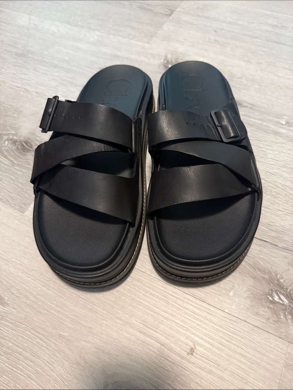 Chaco Women's Black Cross-Strap‎ Slide Sandals